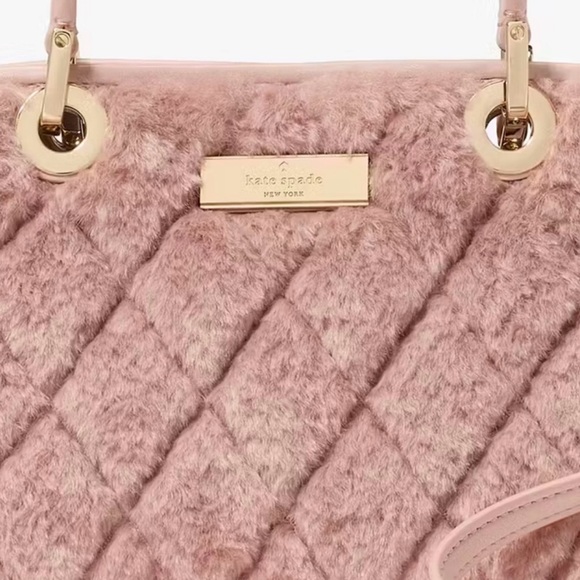 ♠️kate spade Carey Faux Fur Small Sullivan Satchel, Rose Smoke NWT - Picture 7 of 10